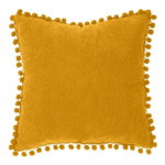 Cojin Decorativo Con Pompones 40X40Cm Amarillo