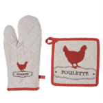 Guante Y Agarradera De Algodón Gallina