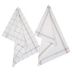 Juego De 2 Paños De Cocina Cuadros Gris - Imagen 2