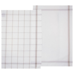 Juego De 2 Paños De Cocina Cuadros Gris