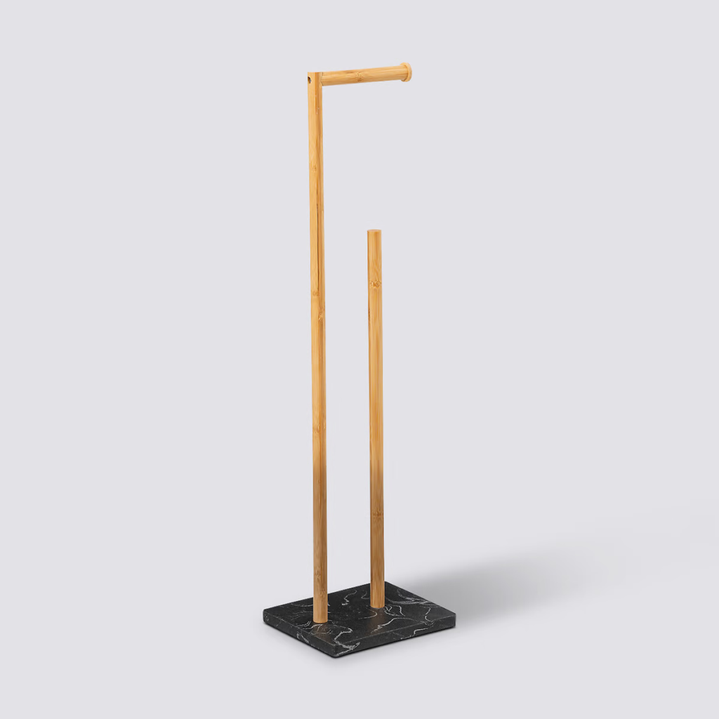 Porta Rollo Lea Bambu Con Resina Negra | Perfect Home