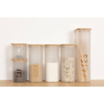 Contenedor Para Te De Vidrio 720Ml Beige - Imagen 3