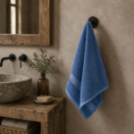 Toalla de medio baño Spa Hotel azul - Imagen 3