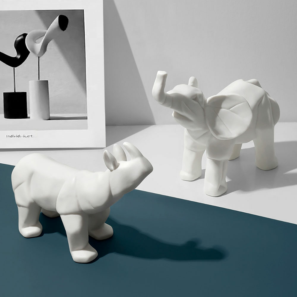 Figura Decorativa Rino Blanco