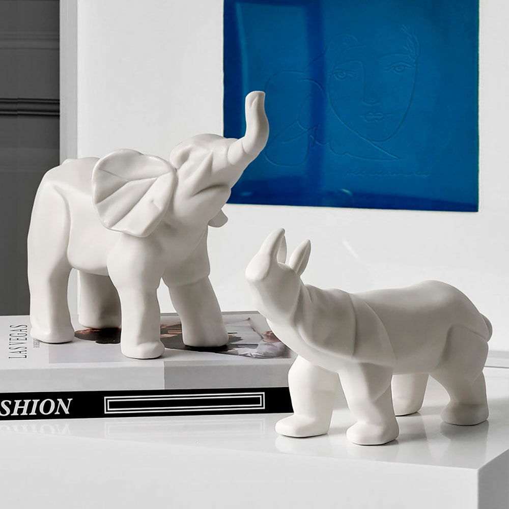 Figura Decorativa Elefante Blanco