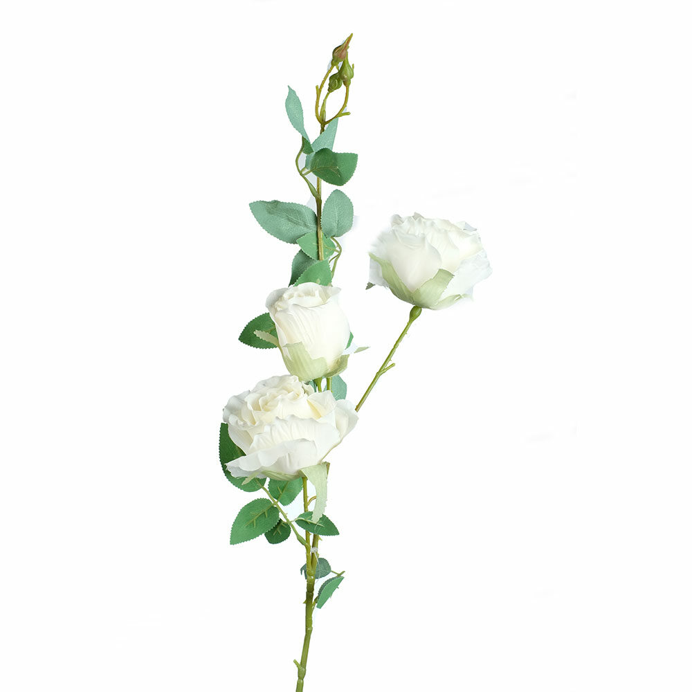 Follaje De Flores (3 Flores) 94Cm Blanco