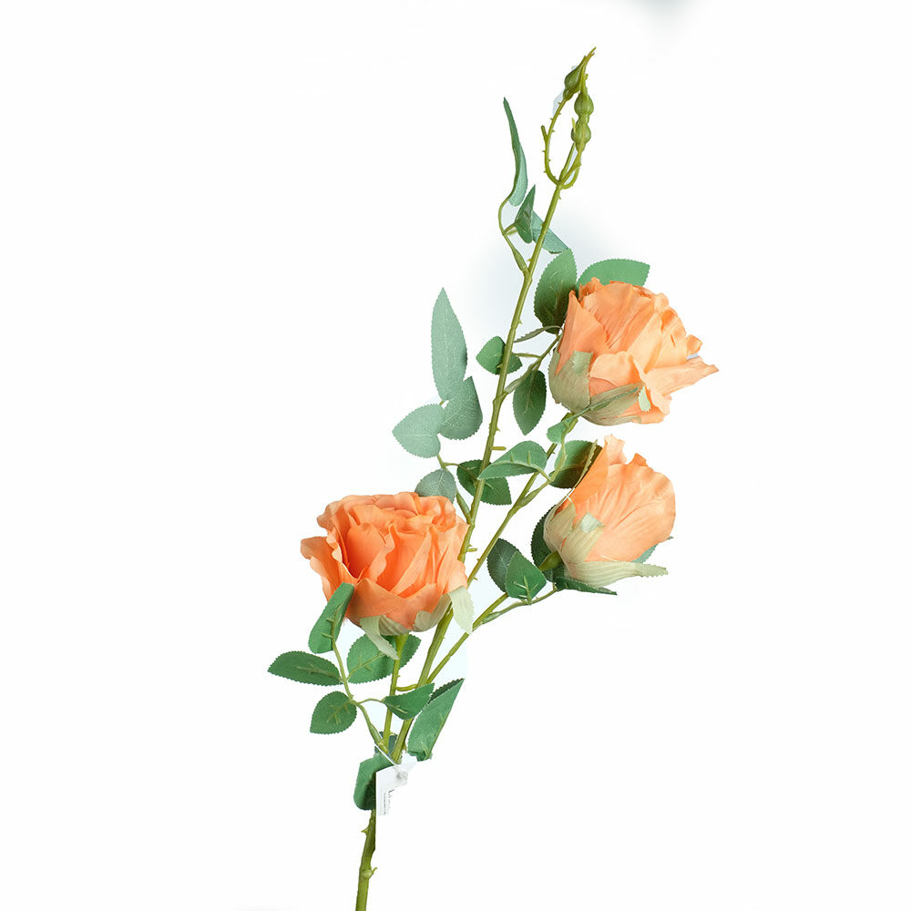 Follaje De Flores (3 Flores) 94Cm Coral
