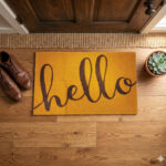 Tapete De Entrada Hello 50 x 80 cm Café - Imagen 2