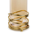 Florero De Vidrio Entrelazado Con Hilos De Metal 12.8X28 Cm - Imagen 3