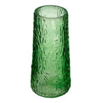 Florero de Vidrio con Relieves 5.4x14.9 cm Verde
