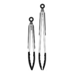 Juego de 2  Pinzas Qualite Plateado con Negro