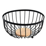 Frutero Redondo Negro 25X12.5Cm De Acero