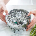 Canastilla Para Verdura Al Vapor Plegable De Acero 23X23X7.1 Cm - Imagen 7