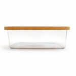 Mantequillera Transparente Con Tapa De Bamboo - Imagen 2