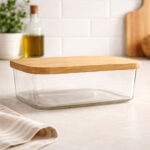 Mantequillera Transparente Con Tapa De Bamboo - Imagen 4