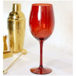 Copa De Vino Tinto Roja De Vidrio 350 Ml - Imagen 3