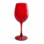 Copa De Vino Tinto Roja De Vidrio 350 Ml