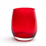 Vaso Old Fashion Rojo De Vidrio 350 Ml