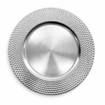 Plato Base Redondo De Plastico Plateado 33X33 Cm