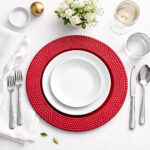 Plato Base Redondo De Plastico Rojo 33X33 Cm - Imagen 3