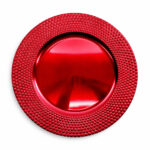 Plato Base Redondo De Plastico Rojo 33X33 Cm