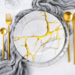 Plato Base Redondo De Plastico Blanco Craquelado 33X33 Cm - Imagen 3