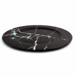 Plato Base Redondo De Plastico Negro Craquelado 33X33 Cm - Imagen 2