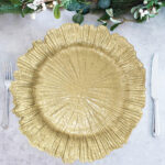Plato Base Redondo De Plastico Dorado Ondulado 33X33 Cm - Imagen 4