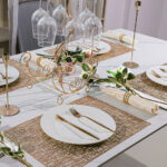 Mantel Individual Cuadrado Rosa Y Plateado 45X30 Cm - Imagen 3