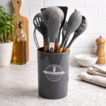 Juego De 12 Accesorios De Cocina Gris De Madera Con Silicon - Imagen 5