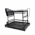 Escurridor De 2 Niveles De Metal En Color Negro 29X29X42 Cm