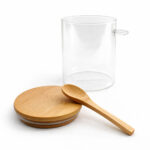 Contenedor De Vidrio Con Tapa De Bambu  450Ml - Imagen 2