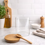 Contenedor De Vidrio Con Tapa De Bambu  450Ml - Imagen 3