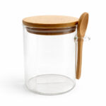 Contenedor De Vidrio Con Tapa De Bambu  450Ml