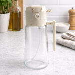 Aceitera De Vidrio Con Tapa Blanca De Plastico - Imagen 5