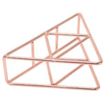 Servilletero Triangulo De Metal Rosa 17X11 Cm - Imagen 2