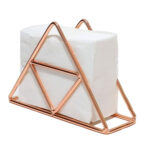 Servilletero Triangulo De Metal Rosa 17X11 Cm - Imagen 4