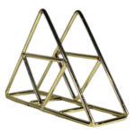 Servilletero Triangular de Metal Dorado - Imagen 4
