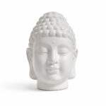 Accesorio Decorativo  Cabeza De Buda Blanca 11X11X15.5 Cm En Ceramica - Imagen 2