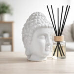 Accesorio Decorativo  Cabeza De Buda Blanca 11X11X15.5 Cm En Ceramica - Imagen 4