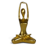 Accesorio Decorativo 3 Piezas Mujer Haciendo Yoga Dorado - Imagen 4
