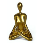Accesorio Decorativo 3 Piezas Mujer Haciendo Yoga Dorado - Imagen 5