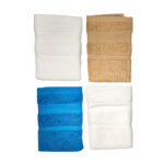 Paquete de 4 Toallas Faciales 35x35 cm Varios Colores