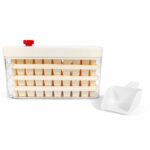 Contenedor Rectangular Con 4 Bandejas Para Hielo 23X12.5X11 Cm En Acrilico Transparente