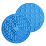 Tapete De Alimentacion Redondo Para Mascotas 15 Cm Silicon Azul - Imagen 4