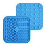 Tapete De Alimentacion Cuadrado Para Mascotas 20 Cm Silicon Azul - Imagen 2