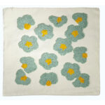 Funda de Cojín Decorativo Flores Azul 45x45 cm - Imagen 3