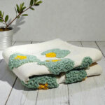 Funda de Cojín Decorativo Flores Azul 45x45 cm - Imagen 2