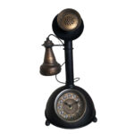 Reloj De Mesa Teléfono Antiguo - Negro