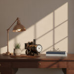 Reloj De Mesa Locomotora - Bronce - Imagen 2